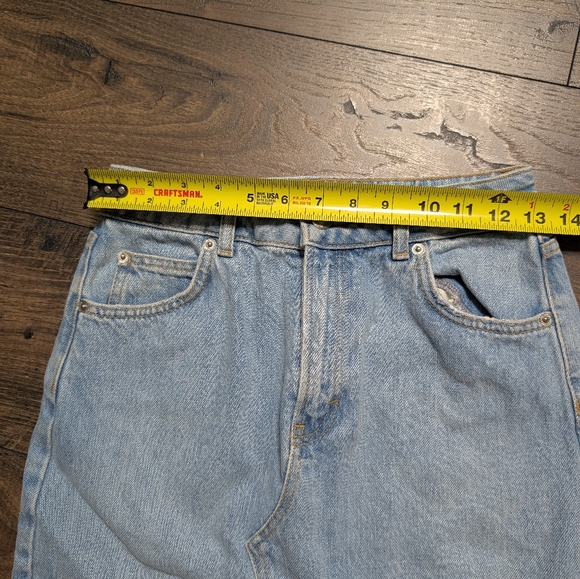 Topshop Moto High Waist Front Slit Light Blue‎ Jean Skirt Size 4 - Picture 7 of 9